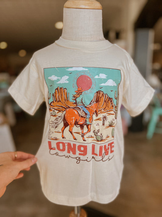 Kids Long Live Cowgirls Tee