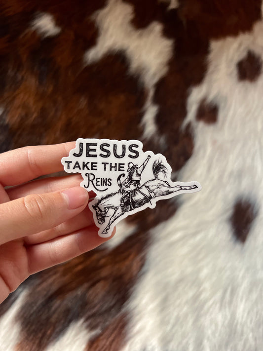 Jesus Take The Reins Sticker